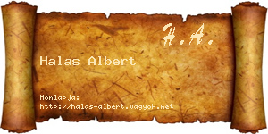 Halas Albert névjegykártya