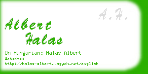 albert halas business card